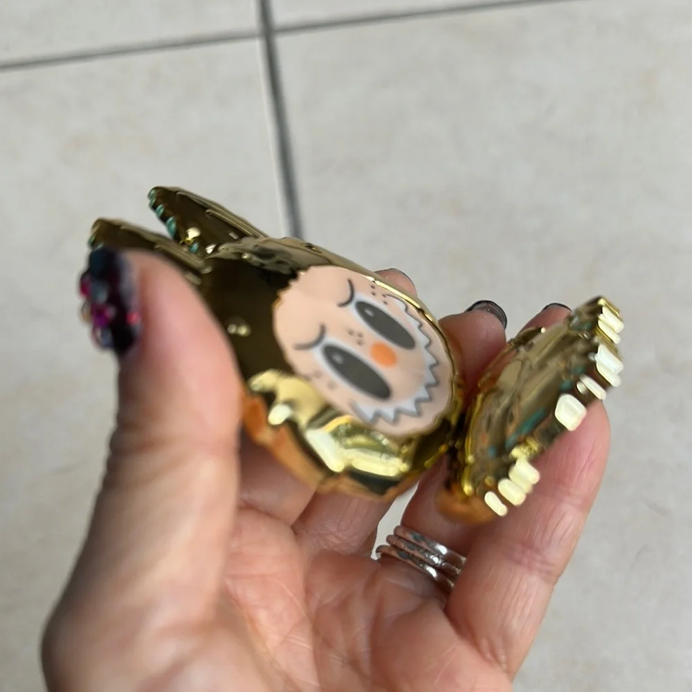 Gold Lafufu Character Phone Stand and Mirror